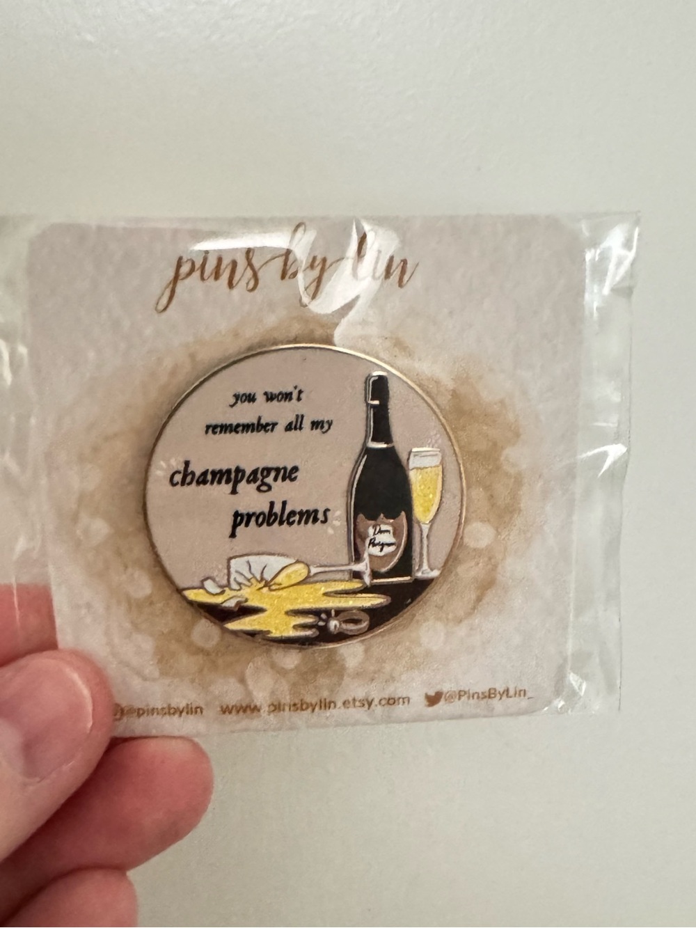 Pinsbylin Champagne Problems Pin